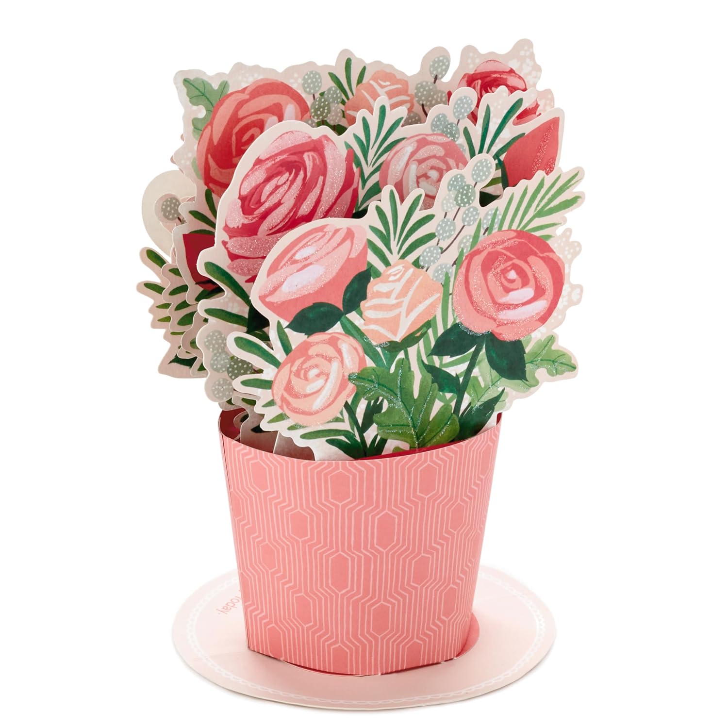 Hallmark Valentines Day Pop Up Card, Bouquet of Pink Flowers (Happy Heart) Paper Wonder 3D Card