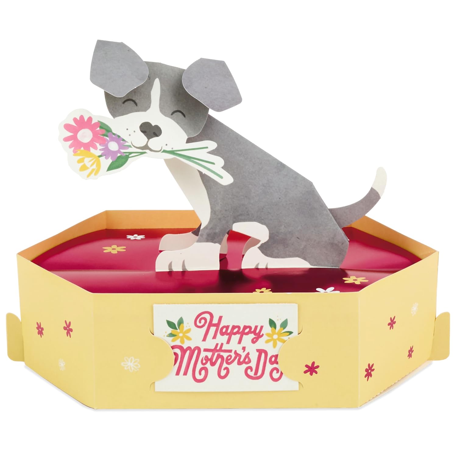 Hallmark Mothers Day Pop Up Card (Puppy Dog with Flowers)