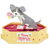 Hallmark Mothers Day Pop Up Card (Puppy Dog with Flowers)