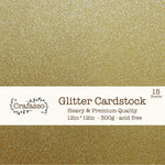 12" X 12" 300Gms Heavy & Premium Glitter Cardstock, 15 Sheets, Gold