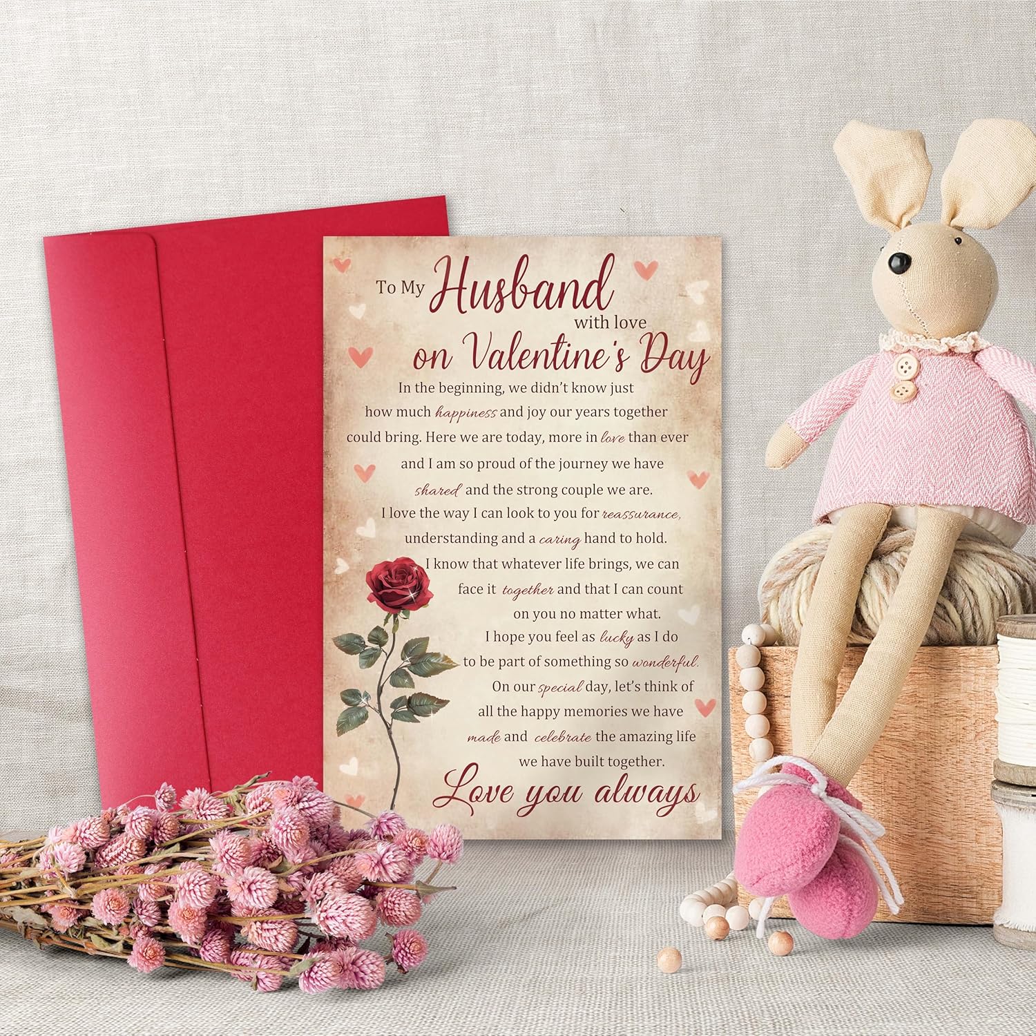 Poem Valentine’S Day Card Gifts For Husband Him, Romantic Wife To Husband Greeting With Heartfelt Love Message