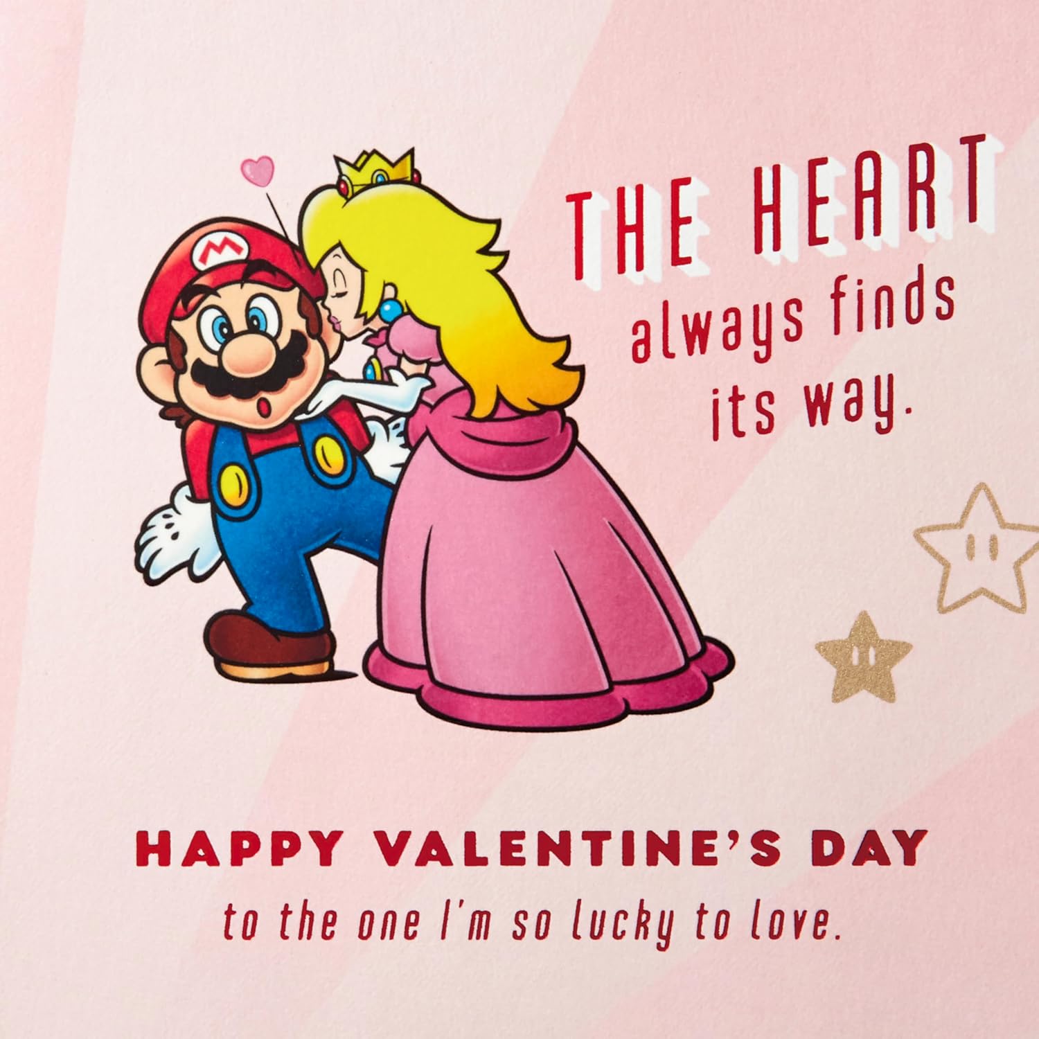 Hallmark Nintendo Super Mario Valentine's Day Card for Husband, Wife, Boyfriend, Girlfriend (Lucky)