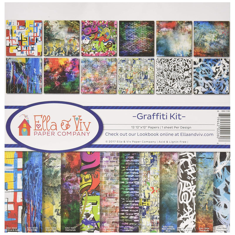 Ella & Viv By Eav-1100 Graffiti Scrapbook Collection Kit, 12X12 Inches