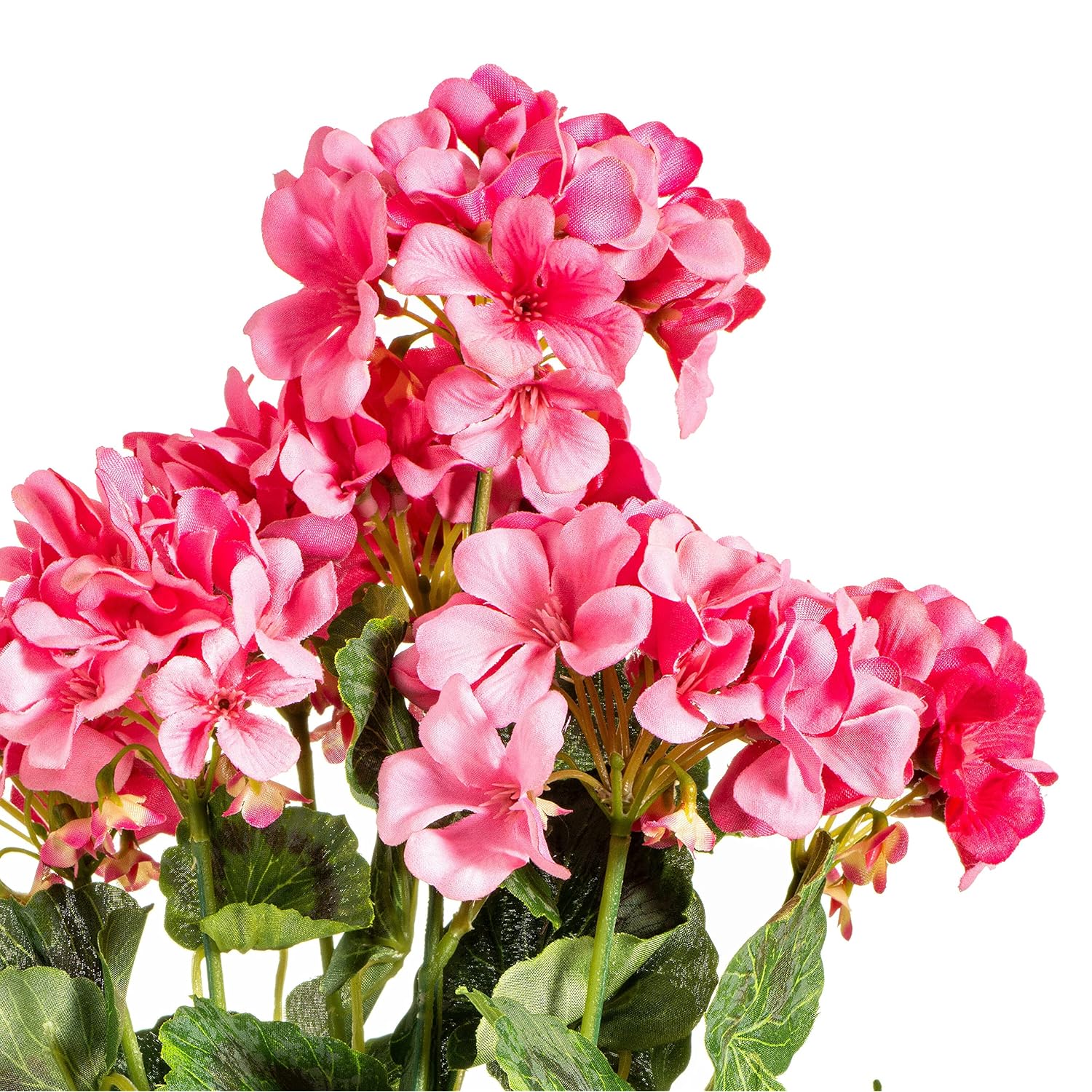 Vickerman Everyday Artificial Coral Geranium Bush 19.5" Long - Premium Faux Floral Home Decor - Perfect Outdoor Artificial Flowers - Maintenance Free Flowers