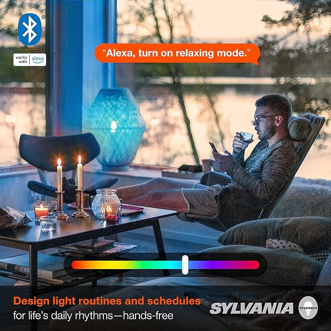 Smart+ Bluetooth Mesh A19 LED Light Bulbs 2 Pack 60W Equivalent Color Changing Dimmable Alexa Compatible