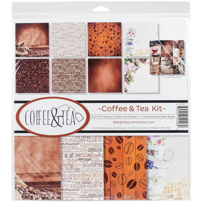 Cof-200 Coffee & Tea Scrapbook Collection Kit, 12X12 Inches, Multicolor