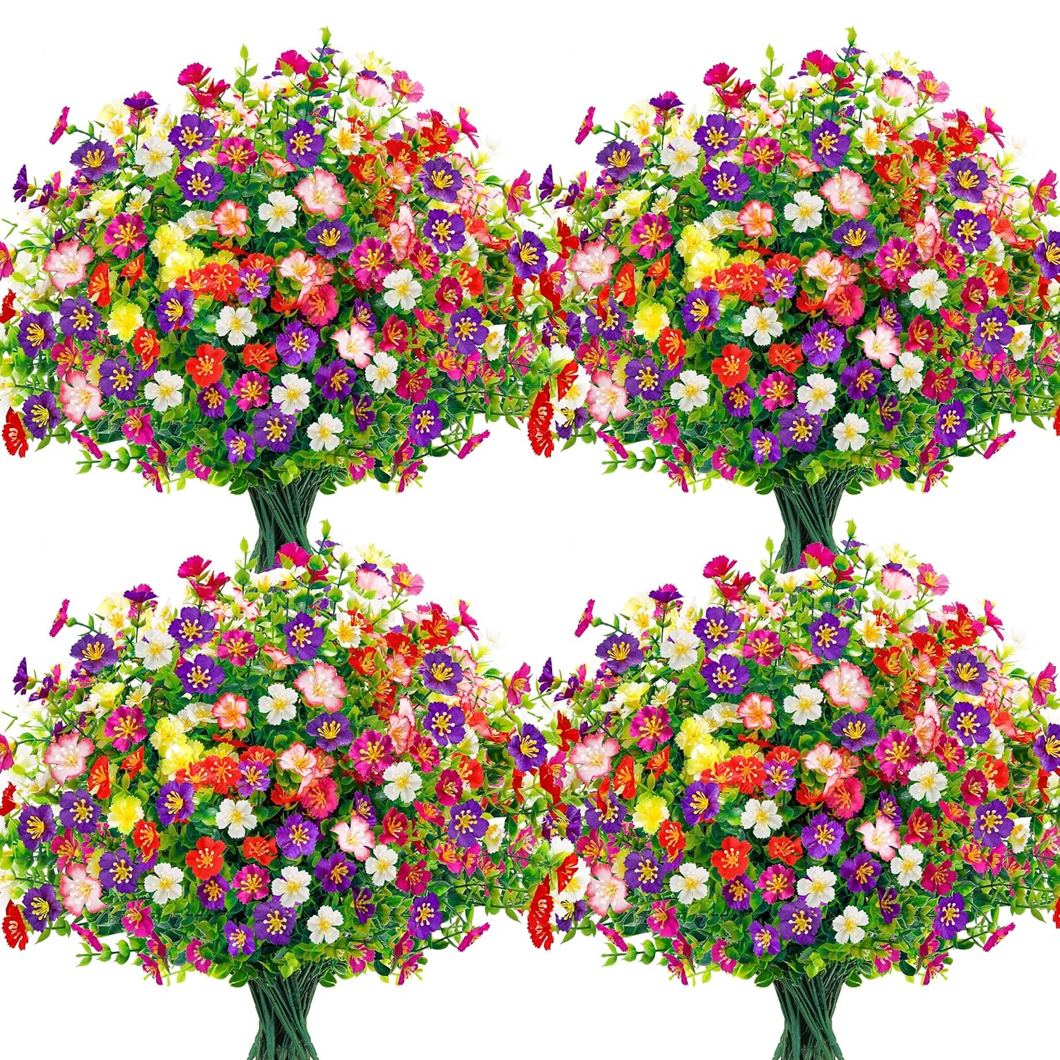 24 Bundles Fake Flowers Artificial Flowers Bulk Daisy For Outdoor Spring Garden Porch Farmhouse Decor