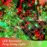 Red And Green String Lights, 33Ft 100 Led Christmas Lights Plug In,8 Modes Twinkle Fairy Light Waterproof For Indoor Out