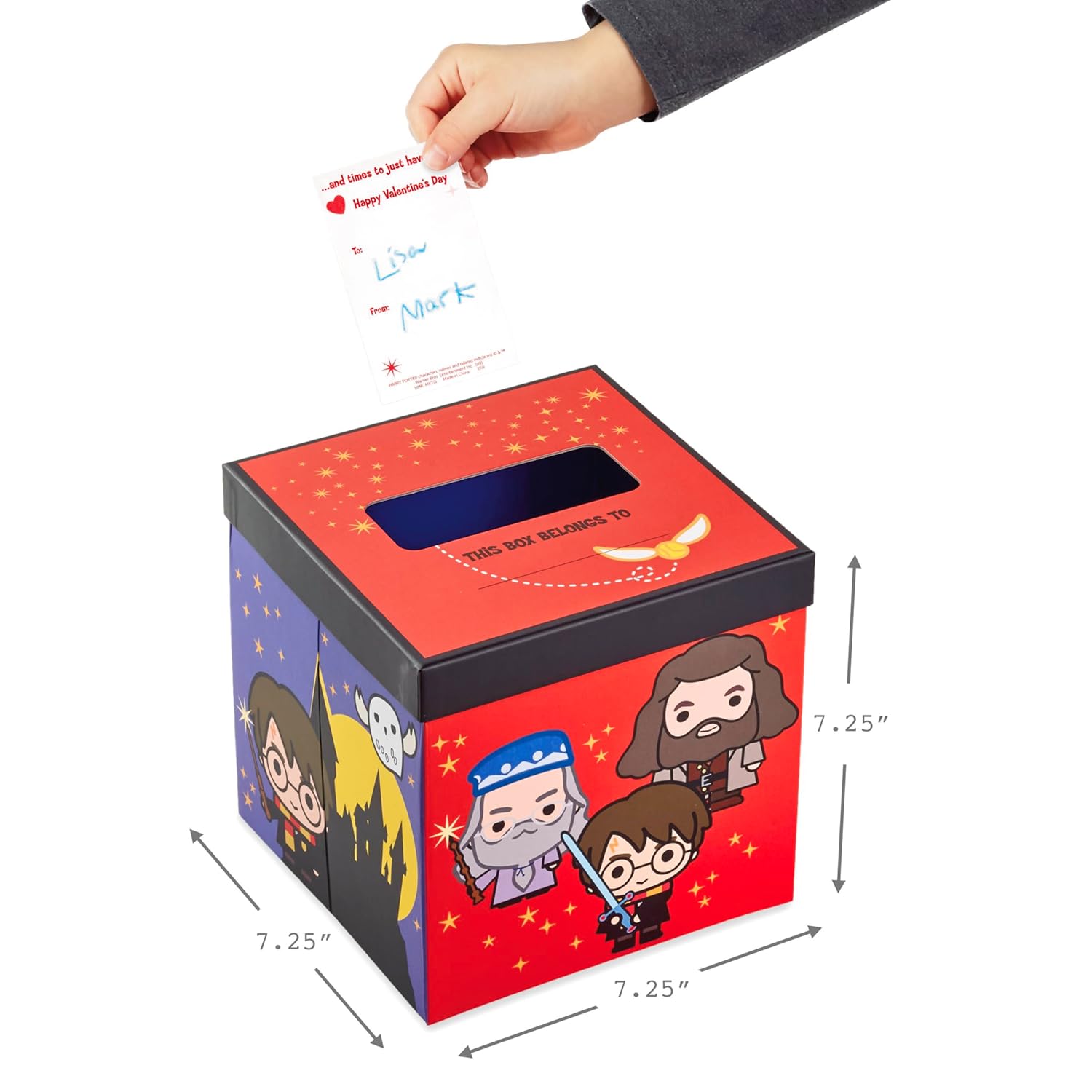 Hallmark Harry Potter Valentines Day Cards and Mailbox for Kids School Classroom Exchange (1 Box, 32 Valentine Cards, 35 Stickers, 1 Teacher Card)