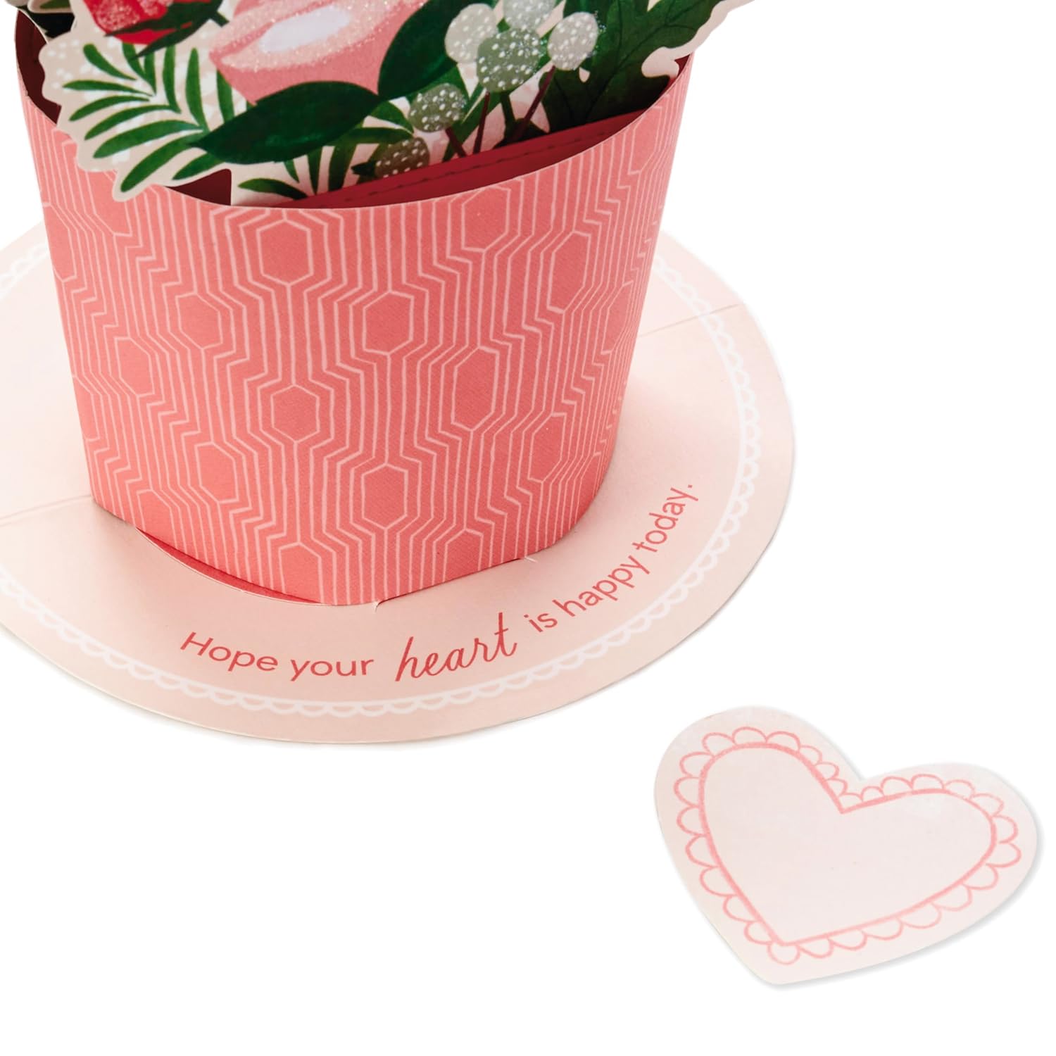 Hallmark Valentines Day Pop Up Card, Bouquet of Pink Flowers (Happy Heart) Paper Wonder 3D Card