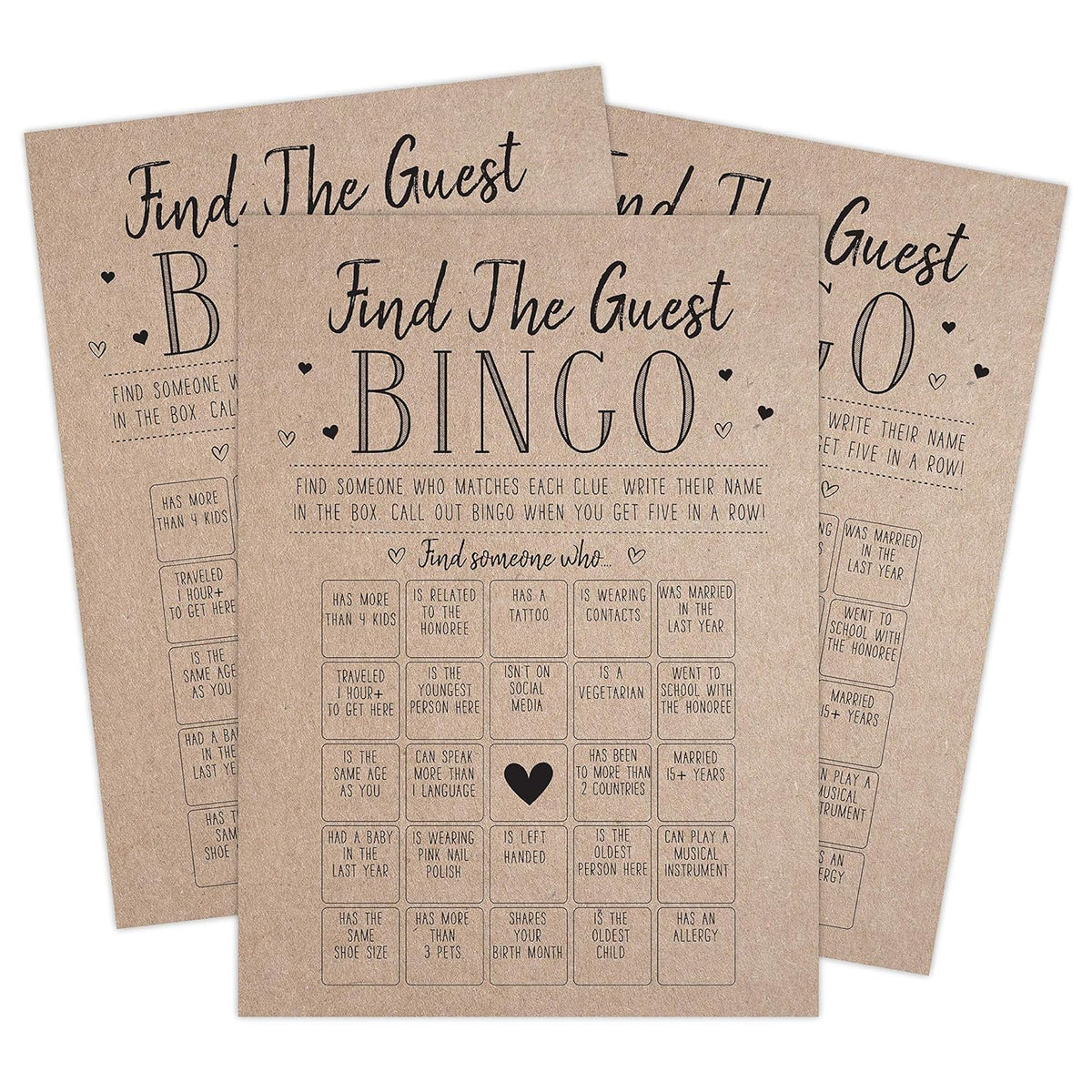 Bridal Shower Games, Find The Guest Bingo, Wedding Shower Game And Activities, 50 Game Cards Included
