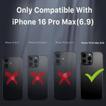 iPhone 16 Pro Max Case with Belt Clip, Magsafe, Screen Protector, Shockproof, Black