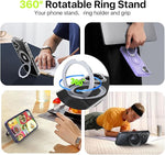 iPhone 16 Case with 360° Rotatable Ring Stand, Raised Camera, Shockproof, MagSafe