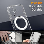 Magnetic iPhone 16 Case, MagSafe Compatible, 360° Rotatable Ring, Mil-Grade Protection