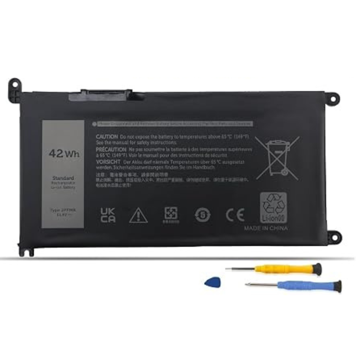 JPFMR 11.4V 42Wh 3Cell Replacement Laptop Battery for Dell Chromebook 3400 3100 2-in-1 and Inspiron Series