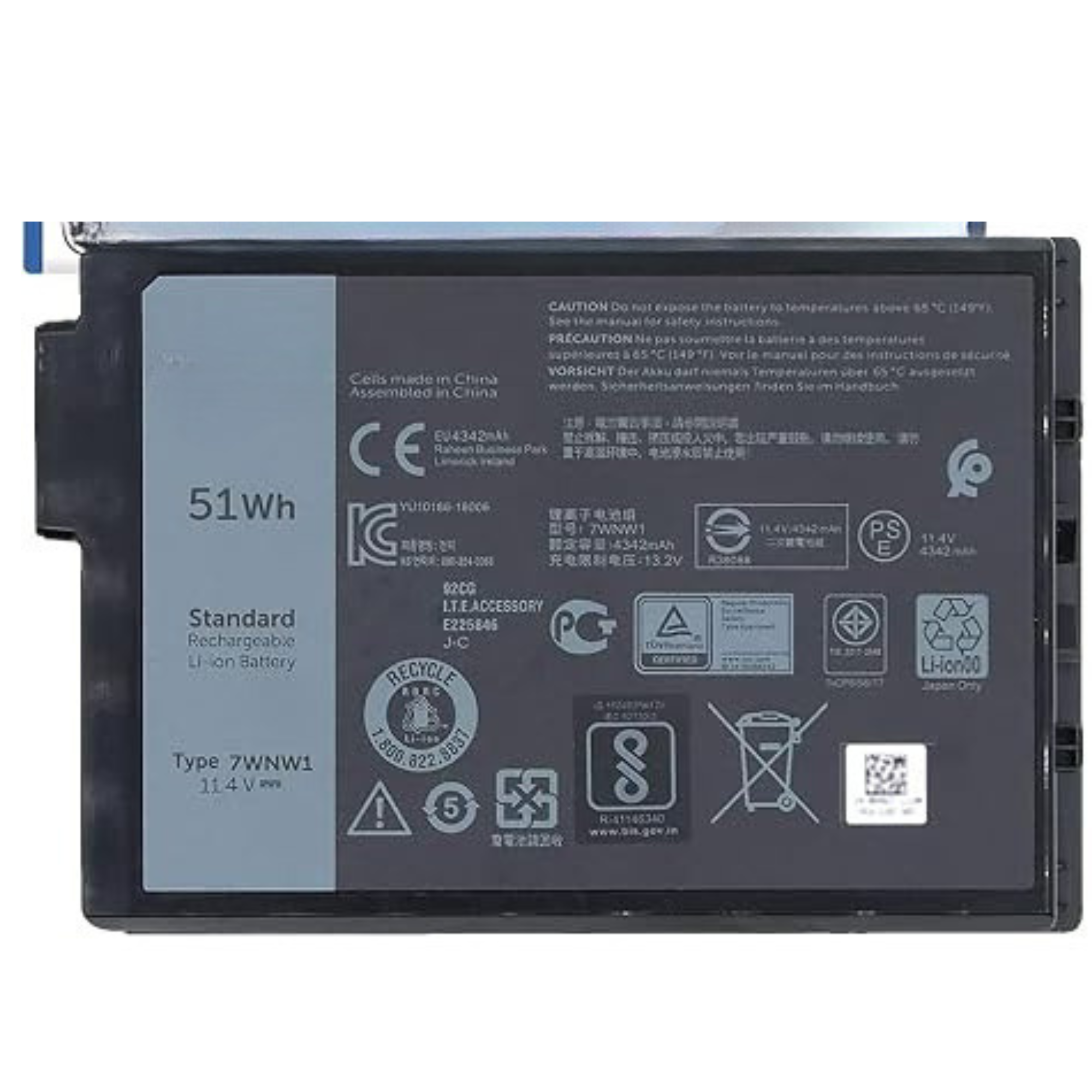 7WNW1 51Wh Replacement Laptop Battery for Dell Latitude Rugged Extreme Series