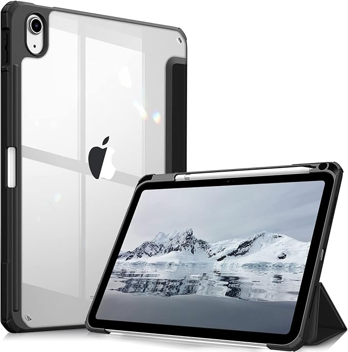 Hybrid Slim Case for iPad 11" (2025) & 10.9" (2022) - Shockproof, Clear Back, Pencil Holder