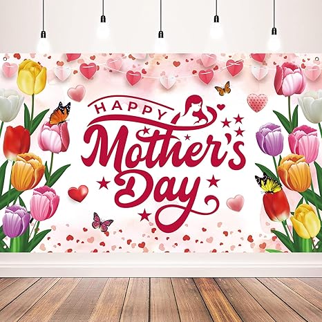 71x43" Happy Mother’s Day Banner - Large Party Backdrop Decor