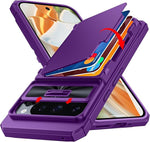 Purple Shockproof Wallet Case for Pixel 9/9 Pro with Card Holder, Kickstand, RFID