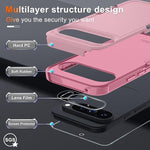 Heavy Duty Shockproof Case for Pixel 9/9 Pro with Lanyard, Screen Protector, Pink