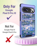 Cute Kawaii Blue Water Lily Case for Google Pixel 9 Pro XL with Ring Stand