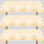 3 Pcs Boho Sunshine Birthday Party Tablecloths - Hippie Sun Baby Shower Decor