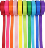 10-Color Satin Ribbon Set – 3/8" x 5 Yards Each – Gift Wrapping & Decor
