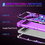 Glow in the Dark Heavy Duty Shockproof Case for Google Pixel 9 Pro XL, Butterfly