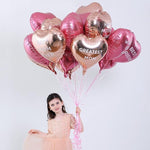 18-Piece Mother’s Day Foil Balloon Set – Rose Gold & Pink Party Decor