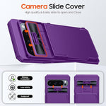 Purple Shockproof Wallet Case for Pixel 9/9 Pro with Card Holder, Kickstand, RFID