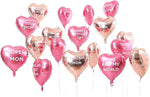 18-Piece Mother’s Day Foil Balloon Set – Rose Gold & Pink Party Decor