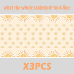 3 Pcs Boho Sunshine Birthday Party Tablecloths - Hippie Sun Baby Shower Decor