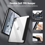 Hybrid Slim Case for iPad 11" (2025) & 10.9" (2022) - Shockproof, Clear Back, Pencil Holder