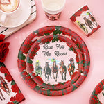 96PCS Kentucky Derby Party Tableware Set - Disposable Plates, Napkins & Cups
