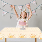 3 Pcs Boho Sunshine Birthday Party Tablecloths - Hippie Sun Baby Shower Decor