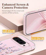 Clear Floral Slim Shockproof Case for Pixel 9/9 Pro + 2X Screen Protector