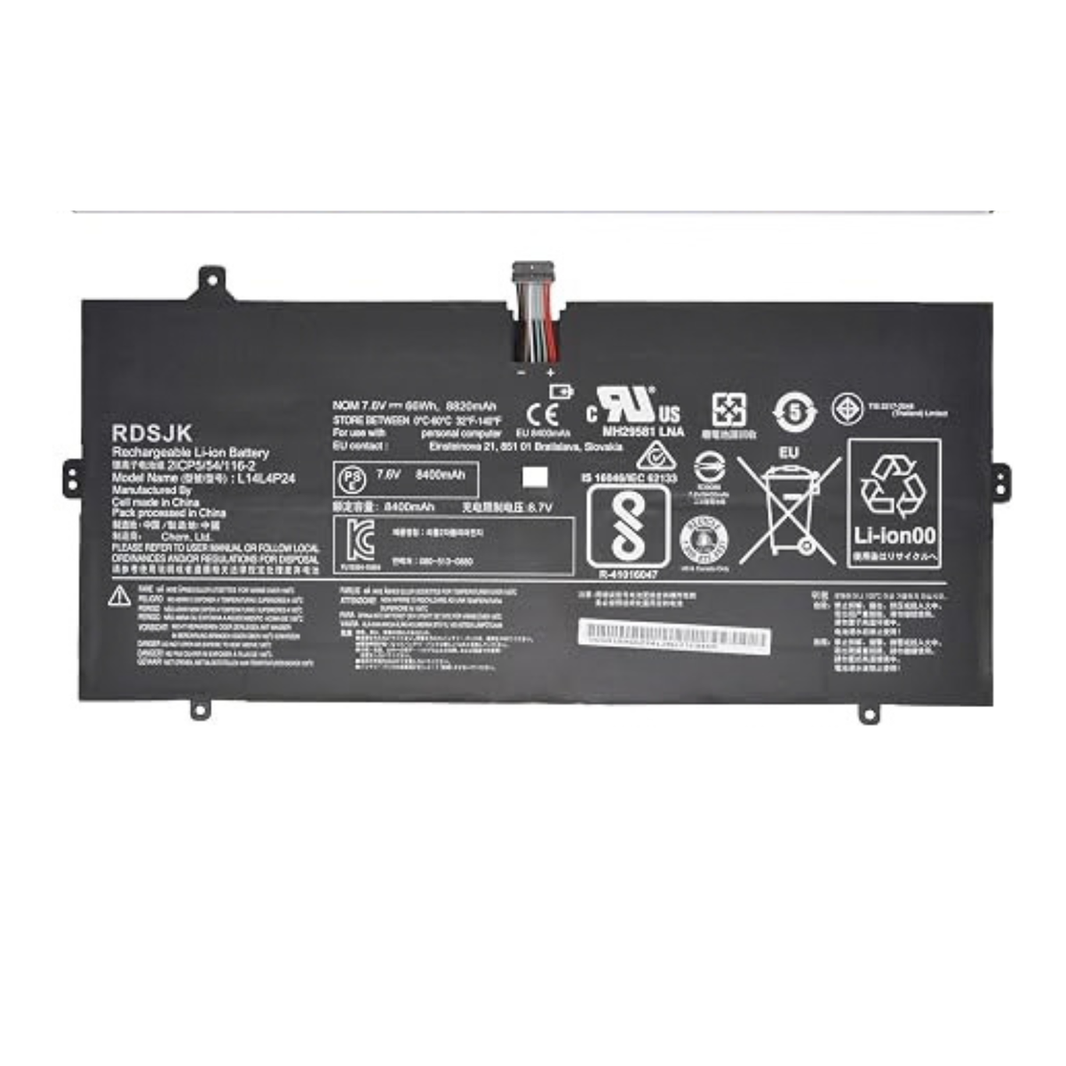 Replacement Laptop Battery for Lenovo Yoga 900 3 Pro 7.5V 66Wh L14L4P24 L14M4P24