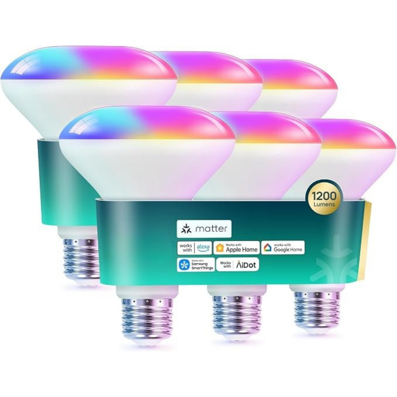 BR30 Smart LED Flood Light Bulbs Color Changing 6 Pack