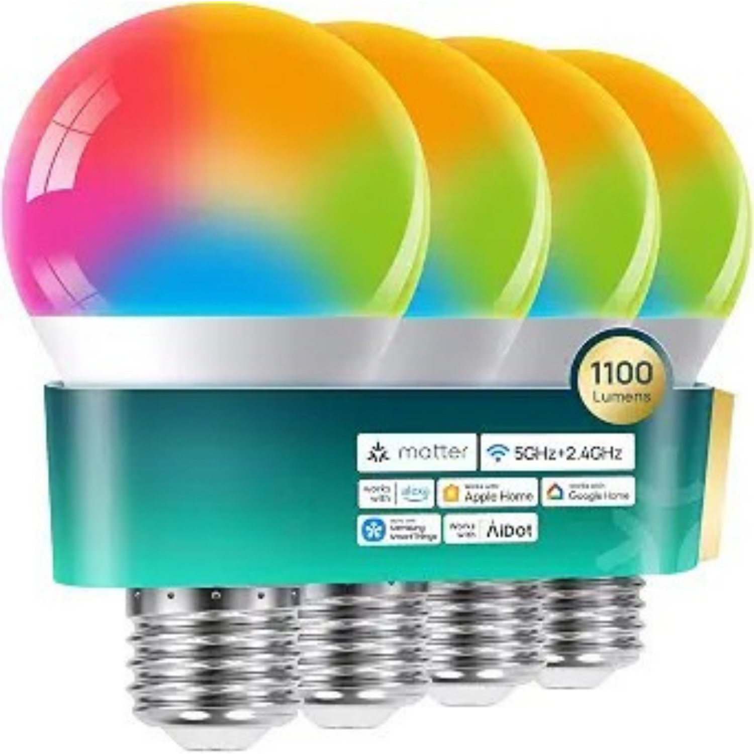 Smart WiFi LED Light Bulbs Compatible with Alexa Apple Home Google