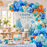 304 Piece Under The Sea Ocean Balloon Arch Kit for Theme Party Decorations