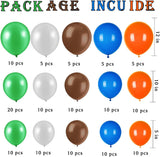 Sports Balloon Arch Garland Kit Football Party Decorations with Brown Green Orange and Blue Balloons