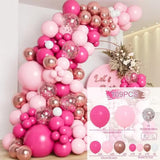 109pcs Pink & Magenta Balloon Garland Kit for Romantic Birthday Celebrations
