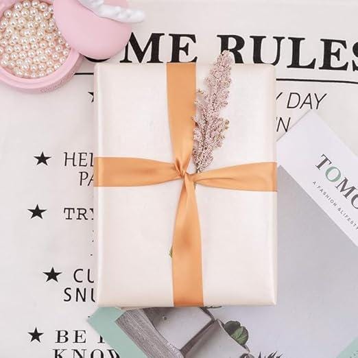 Cream Pearl Glossy Wrapping Paper 17"x32.8' – Elegant Wrap for Any Occasion