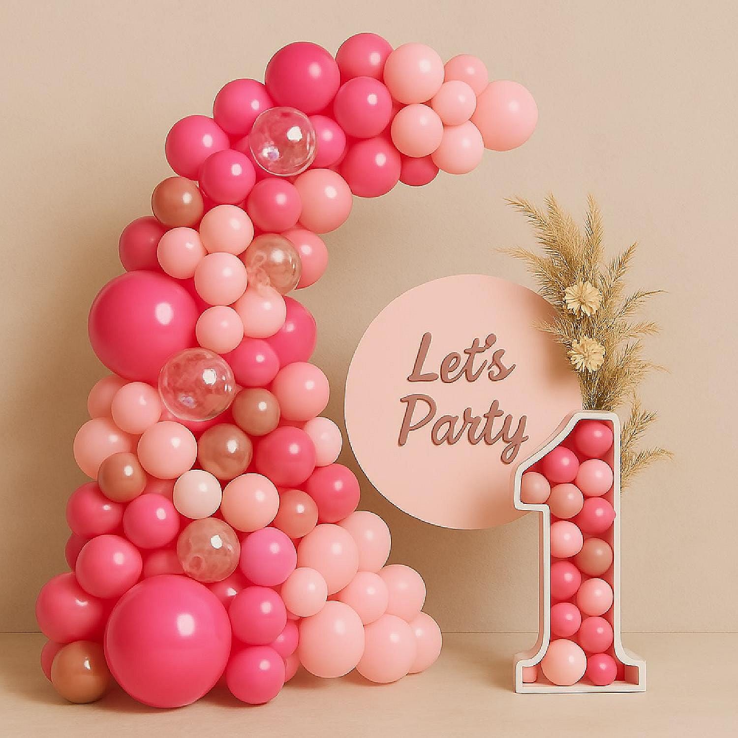 109pcs Pink & Magenta Balloon Garland Kit for Romantic Birthday Celebrations