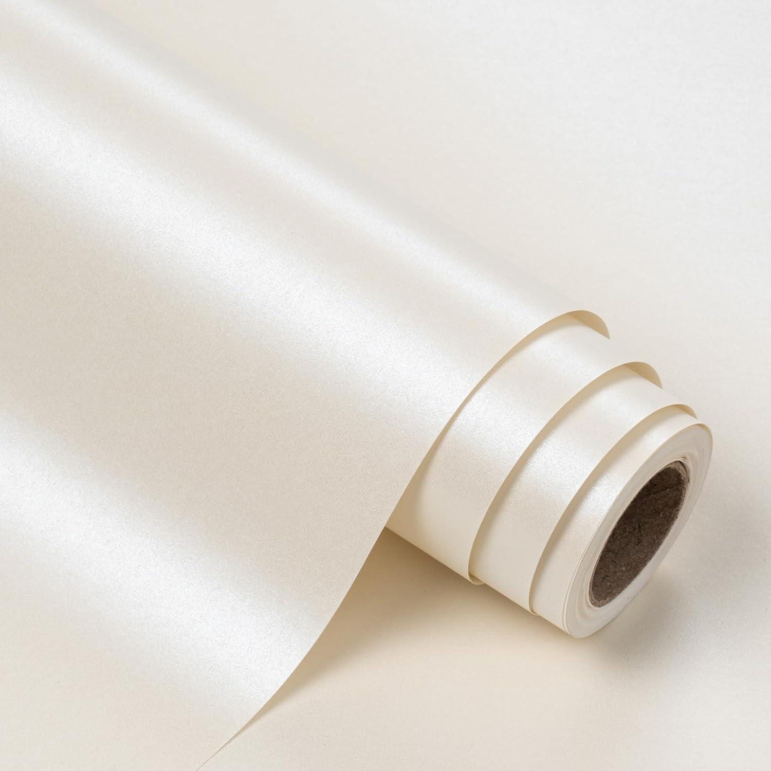 Cream Pearl Glossy Wrapping Paper 17"x32.8' – Elegant Wrap for Any Occasion