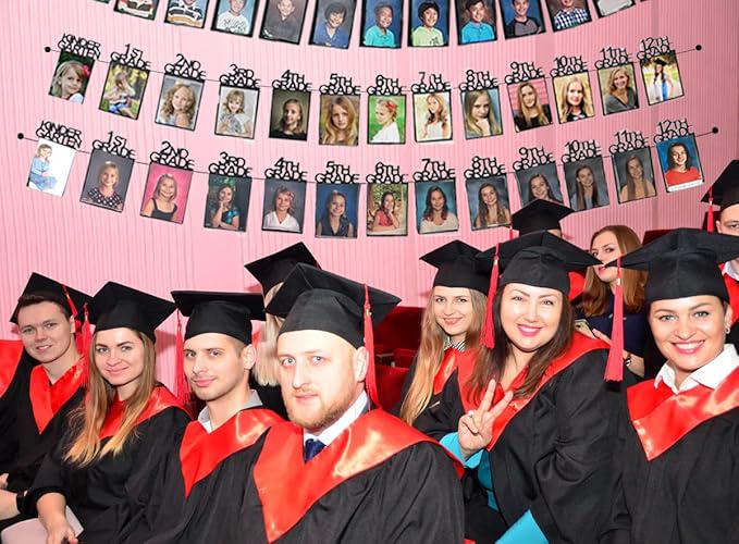 2025–2026 Graduation Photo Banner – K-12 Picture Display for Party Decor, Black, 4x6"