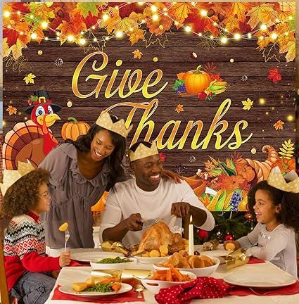 Happy Thanksgiving Backdrop 7x5FT Fall Harvest Maple Leaves Pumpkin Photo Background