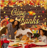 Happy Thanksgiving Backdrop 7x5FT Fall Harvest Maple Leaves Pumpkin Photo Background