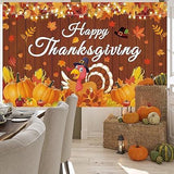 Happy Thanksgiving Banner Pumpkin Maple Leaf Turkey Backdrop Party Decorations