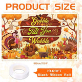 Thanksgiving Backdrop Gobble Till You Wobble Turkey Pumpkin Fall Party Decor